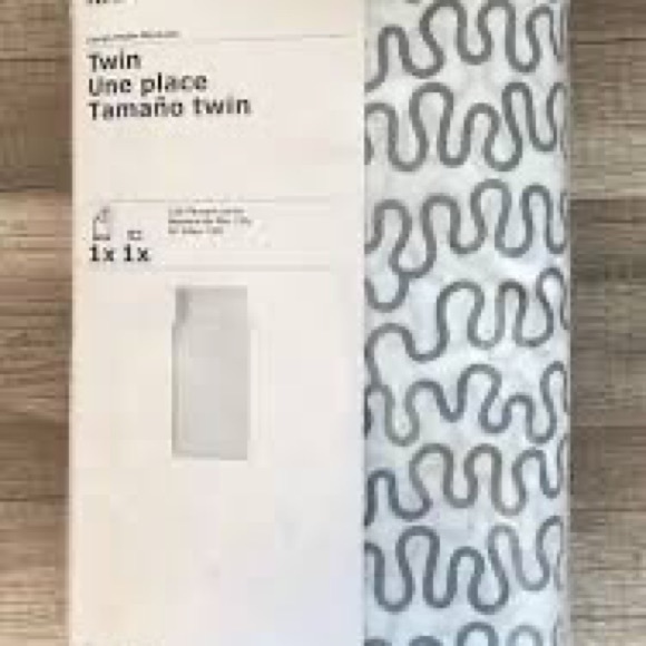 Ikea Krakris Grey White Squiggle Modern Art Twin Duvet /matching pillow sham - Picture 8 of 12